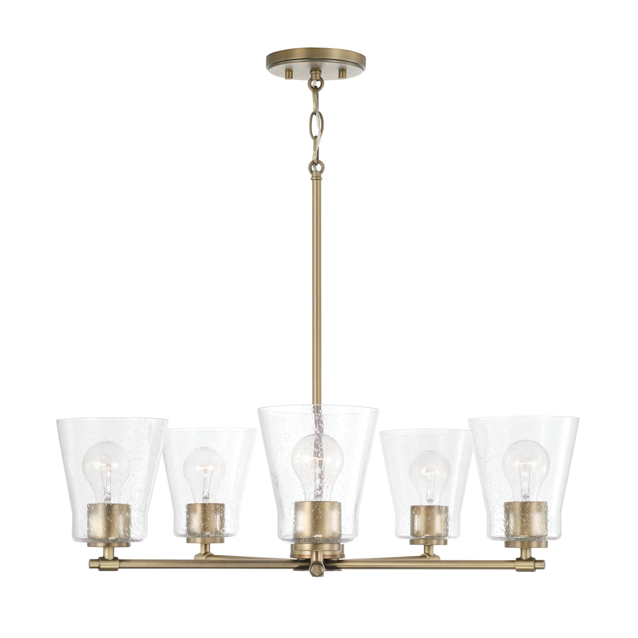 Baker 5-light Chandelier w/ Clear Seeded Glass