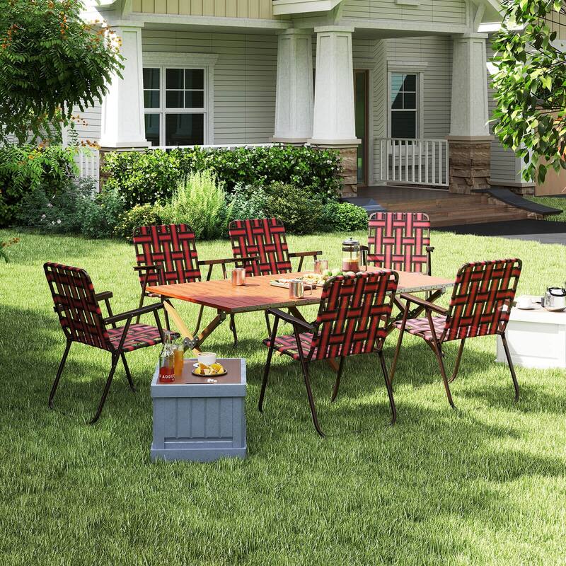 Costway Folding Beach Chairs Set of 2 with Armrests for Adults Loads