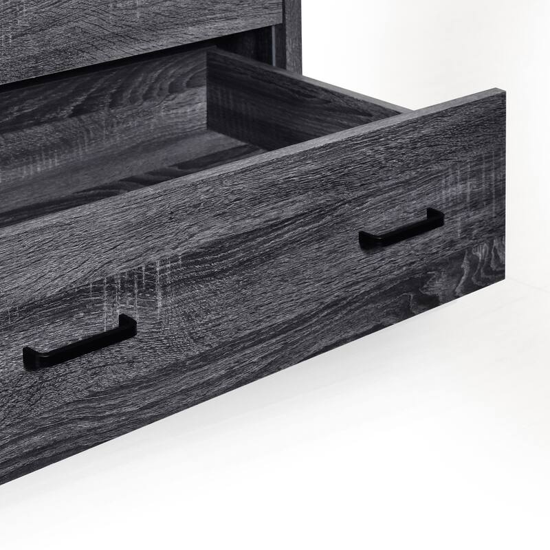 Dressers Storage Showcase Bathroom Cabinets Closet Wardrobe Modern Tall Nightstand with 5 Drawer for Office, Home, DARK GREY