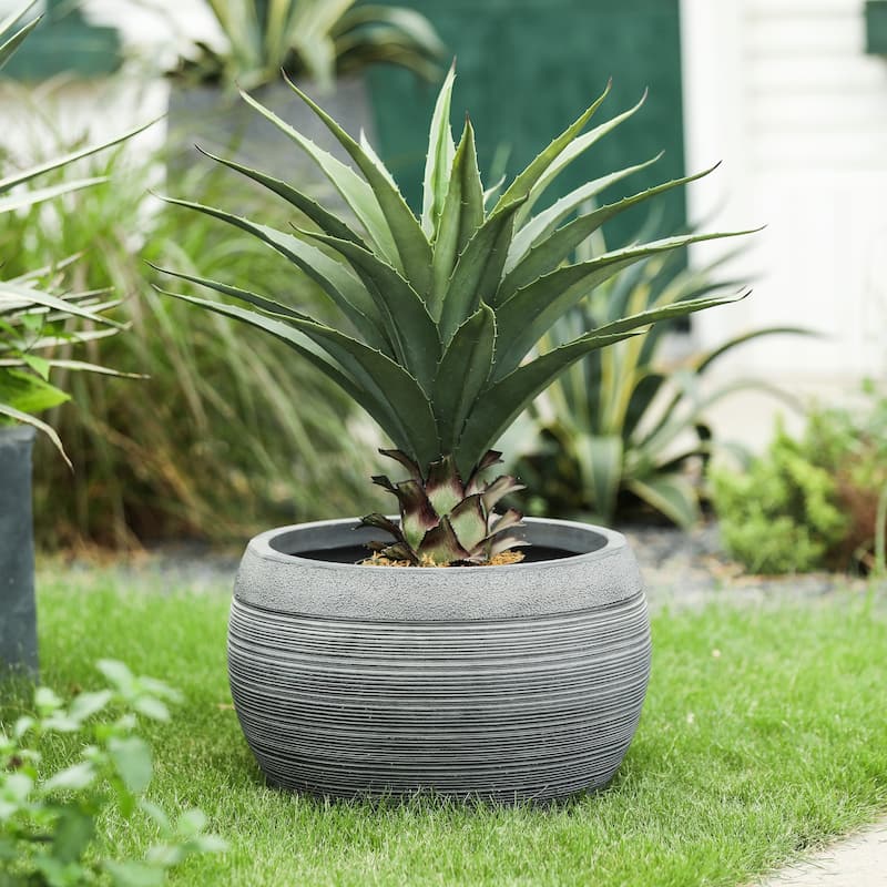 Pottery-Style Round MgO Planter, Indoor/Outdoor