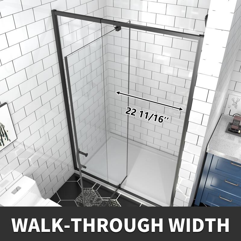 Modland 42''/48''/54''/60''W x 71''H Frameless Pivot Swing Shower Door Enclosure with 1/4" SGCC Tempered Glass Door