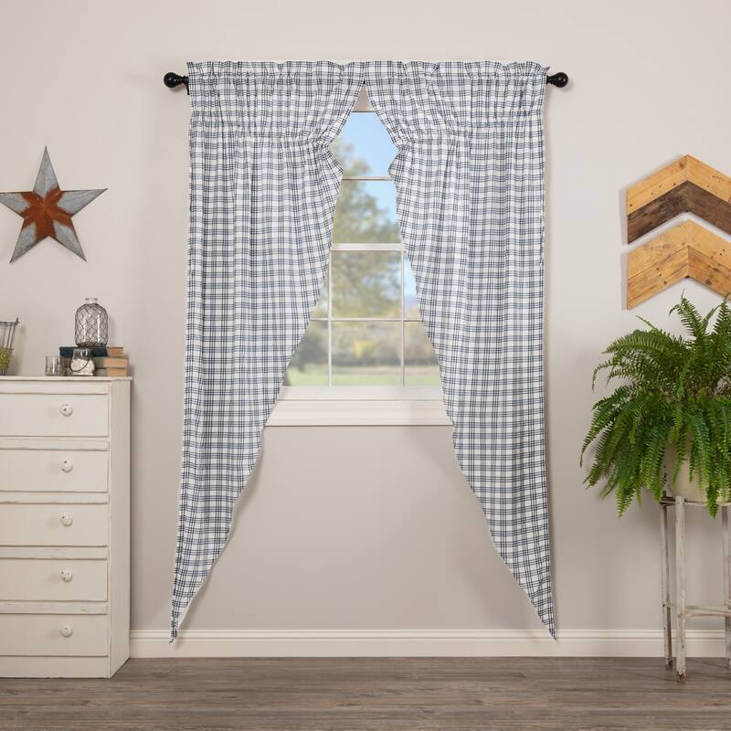 Sawyer Mill Plaid Prairie Long Panel Set of 2 - Prairie Panel 84x36 - Prairie Panel 84x36