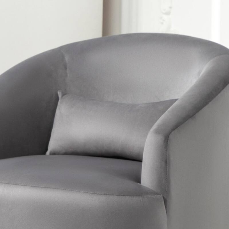 Accent Chair with Barrel-shaped Design and 360 Degree Swivel Feature