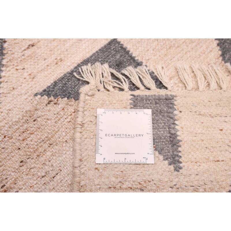 ECARPETGALLERY Flat-Weave Ankara FW Beige Wool Kilim - 9'6 x 13'3