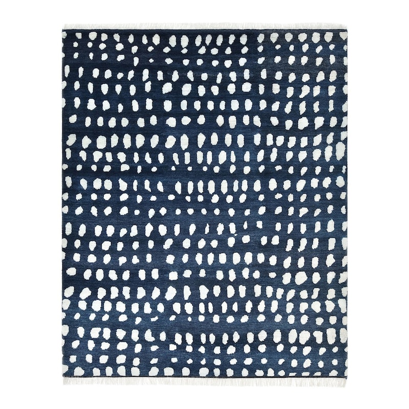 Overton Handmade Boho Animal Print Area Rug - 8' x 10' - Navy