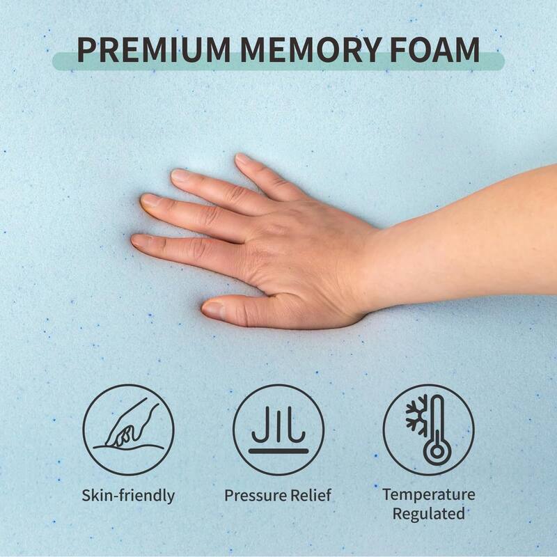 3 in. Gel Memory Foam Cooling Mattress Topper with Removable and Washable Cover - White