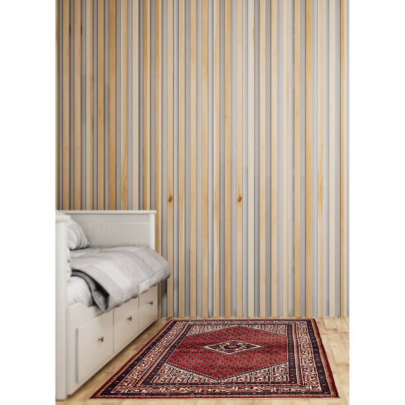 ECARPETGALLERY Hand-knotted Andelz Red Wool Rug - 4'7 x 6'5