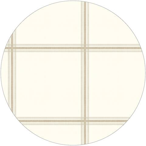 MINIMAL GINGHAM & PLAID TAN Outdoor Rug By Becky Bailey