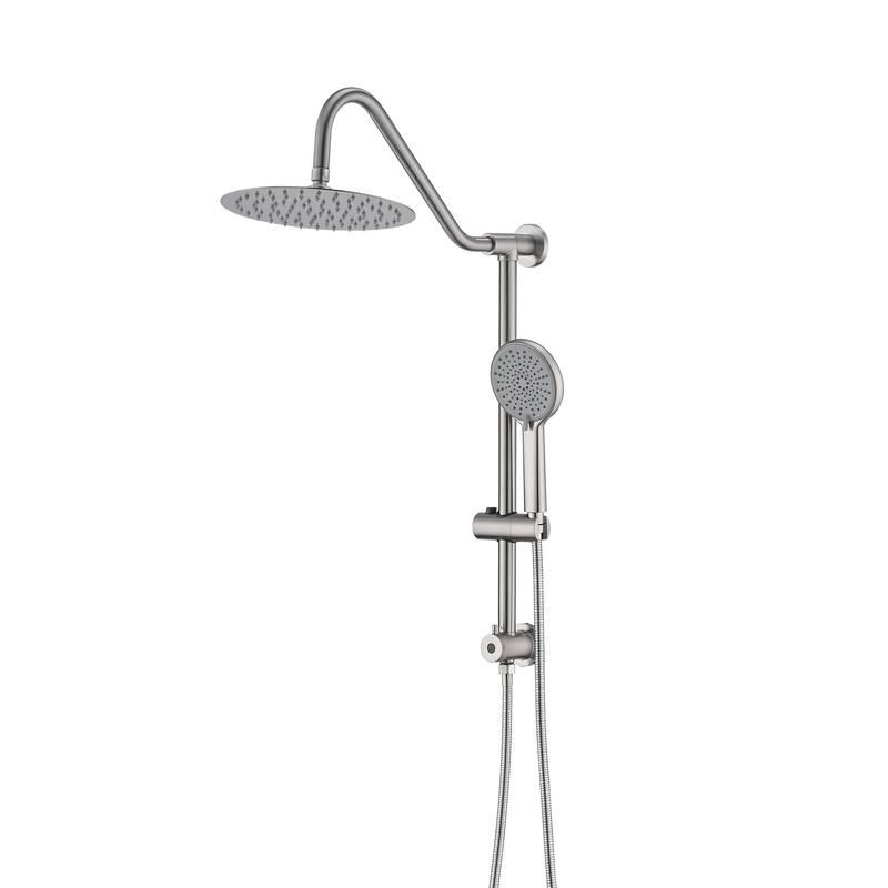 Vanityfair Shower System With 10" Rain Shower Head, 4-function Shower Head With Handheld, Adjustable Slide Bar - Brushed Nickel