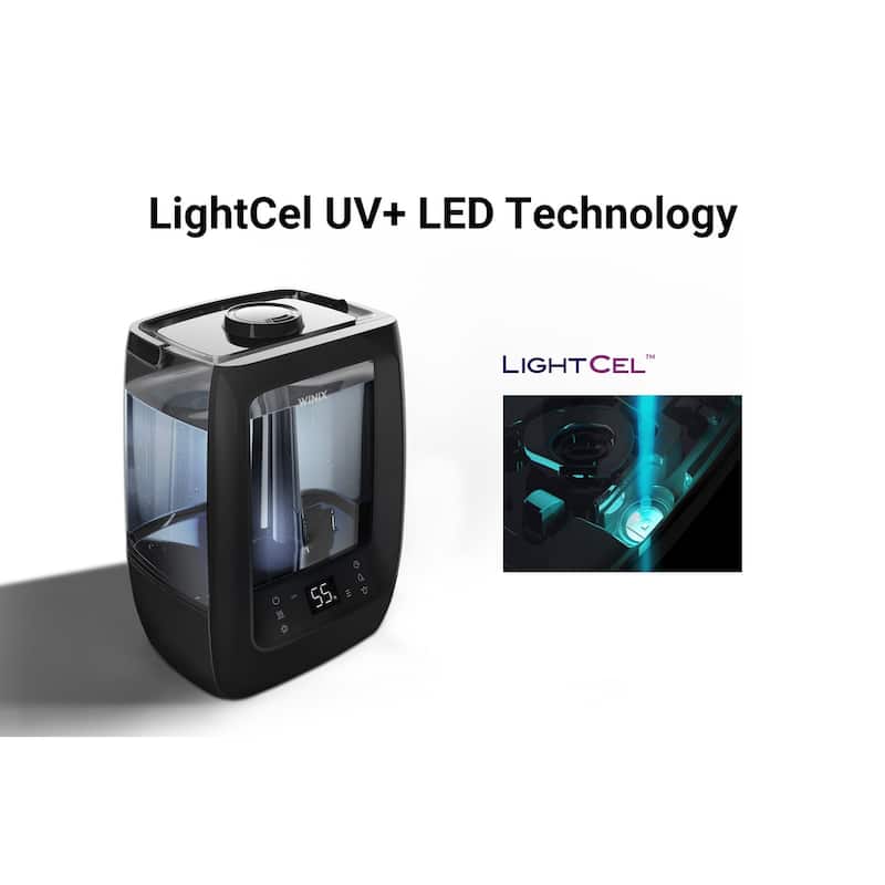 Winix Ultrasonic Warm and Cool Mist Humidifier, 120 Hrs. Run Time, 2 Gal. Tank, LightCel UVc-LED Treated Tank