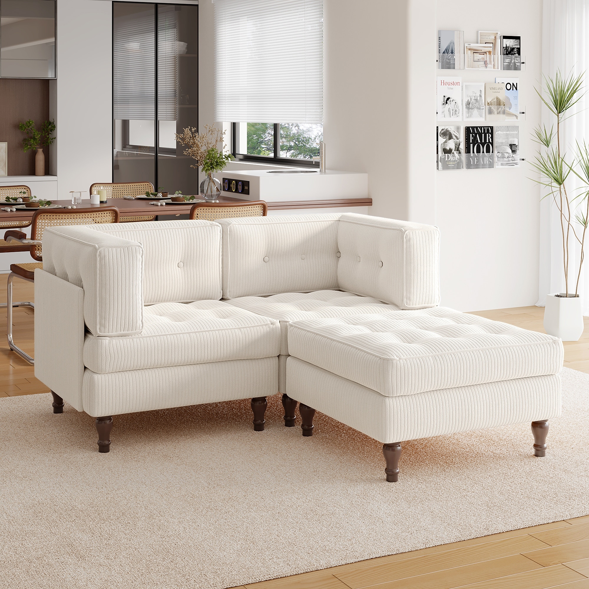 Madison Oversized Upholstered Corduroy Modular Sectional Sofa