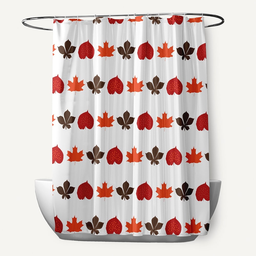Leaf Stripe Shower Curtain