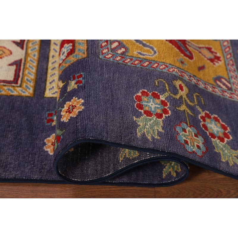 Garden Design Traditional Kazak Rug Hand-Knotted Wool Carpet - 4'1" x 6'4"