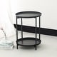 preview thumbnail 3 of 14, Adeco Side Table 2-Tier Metal Round End Table with Removable Tray - 17.5""(D)x 17.5""(W)x 20.7""(H)