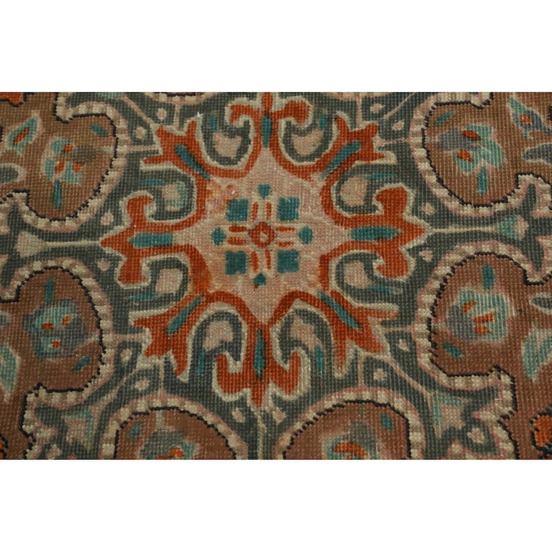Hand Knotted Oriental 100% Wool Carpet Traditional Floral Brown Heriz Area Rug - 6' 5'' X 3' 5''