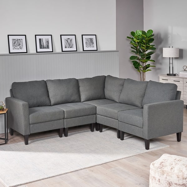 Zahra Modern Fabric 5-piece Sofa Sectional by Christopher Knight Home - Overstock - 14057138