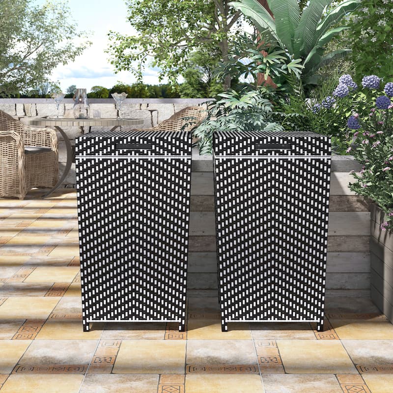 Courtnie Contemporary Wicker Trash Can by Furniture of America (Set of 2)