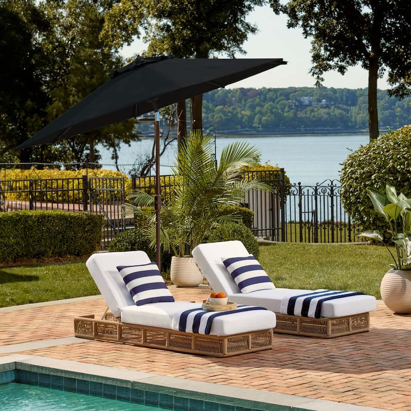 SAFAVIEH Rieta Aluminum Tilt And Crank 9-Foot Patio Umbrella, Base Not Included