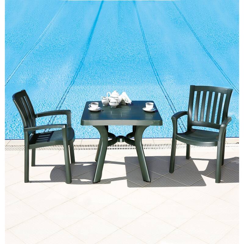 31" Green Square Outdoor Patio Dining Table