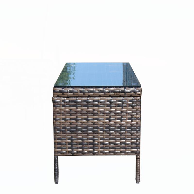 Outdoor patio Furniture 1 wicker Coffee Table,Brown