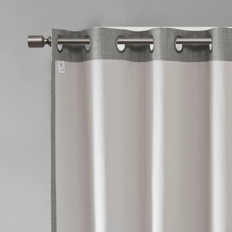 Printed Heathered Blackout Grommet Top Curtain Panel