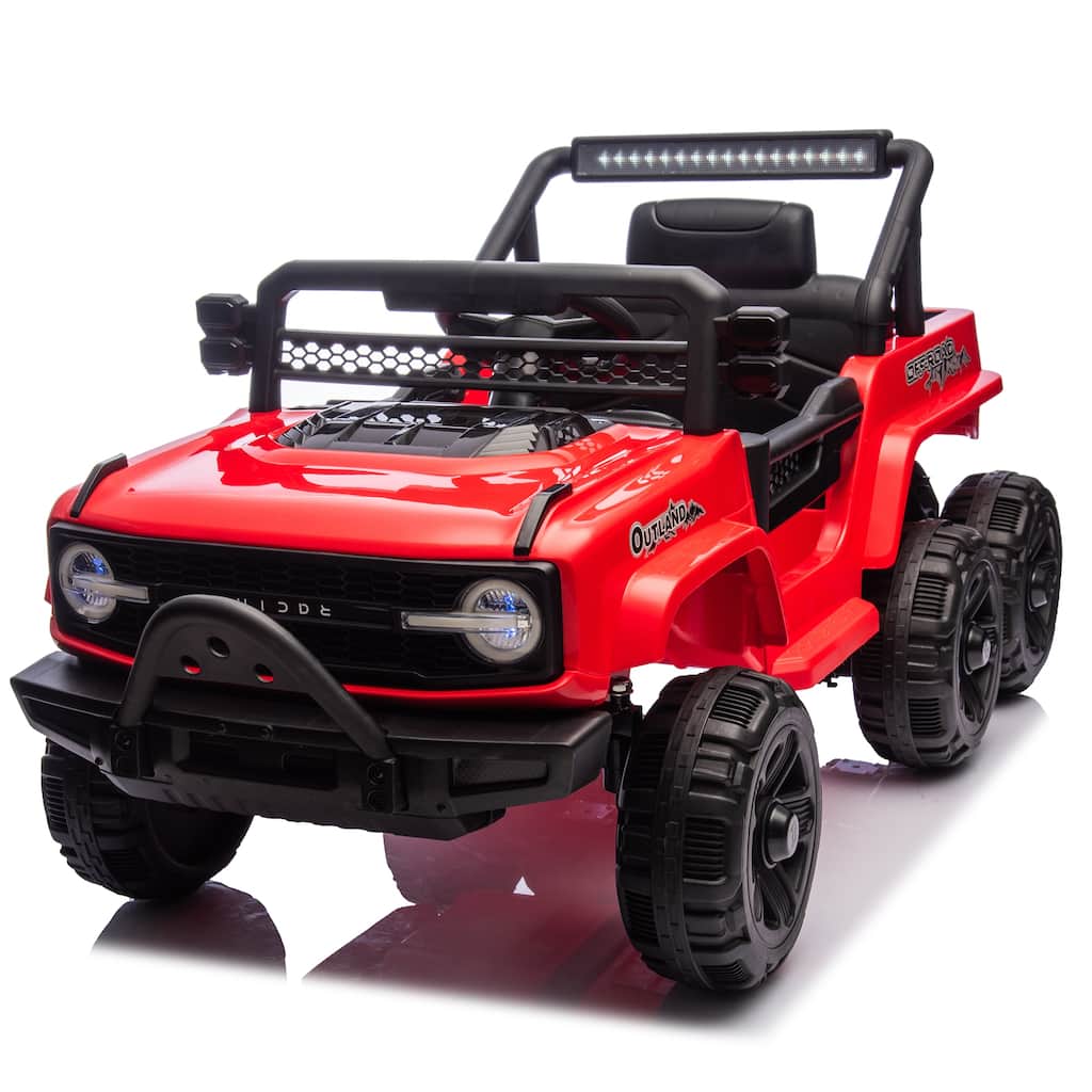 12V Kids Ride On 6-Wheel Electric Truck Car W/Parents Control ,Six-Wheel Suspension,Four motors,Power Display,Searchlight