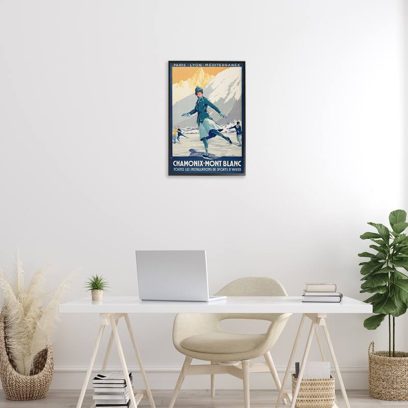 Stupell Vintage Ice Skating Advertisement Framed Giclee Art Design By Marcus Jules