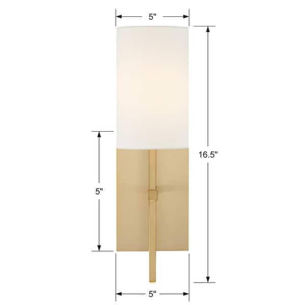 Veronica 1 Light Aged Brass Wall Mount - 5'' W x 16.5'' H x 6'' D