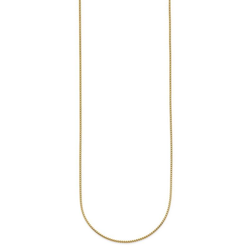 Curata Italian 14k Yellow Gold 1mm Franco Chain Necklace (Lobster)