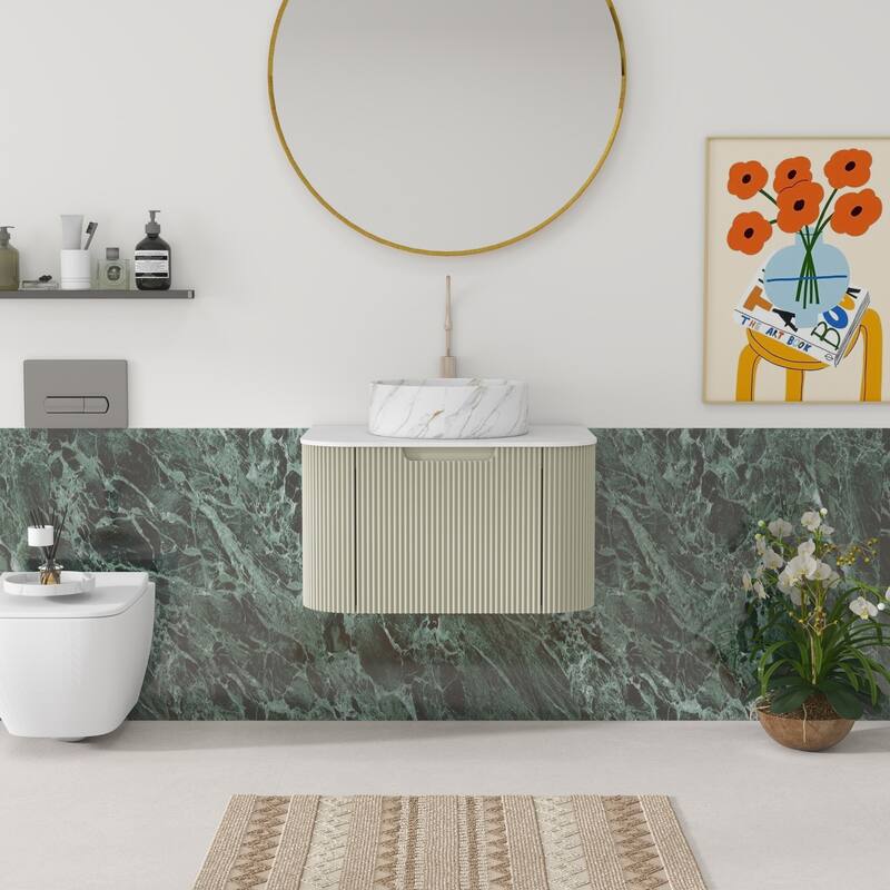 Wall Mounted Bathroom Vanity with Sink