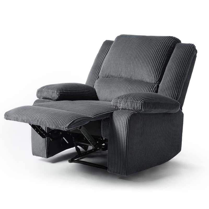Corduroy Manual Recliner Chair with Footrest