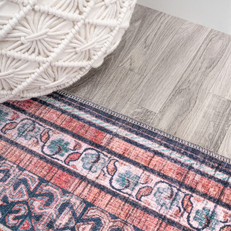 JONATHAN Y Didim Geometric Medallions Machine Washable Area Rug