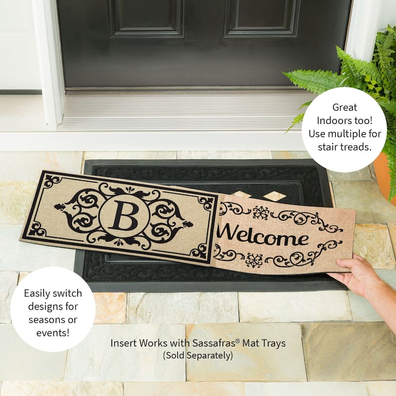Cambridge Monogram Burlap Sassafras Switch Mat, Letter B