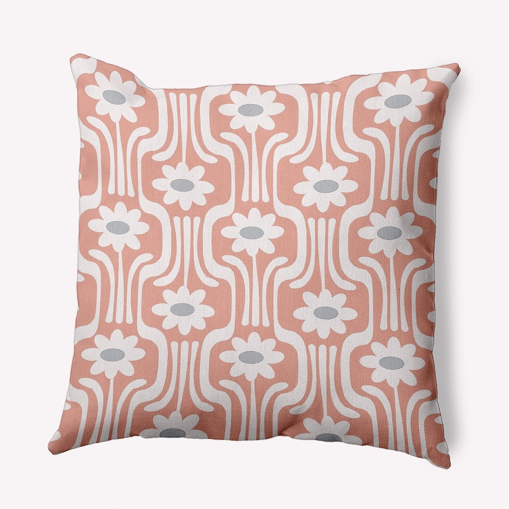 Daisys and Squiggles Indoor/Outdoor Throw Pillow