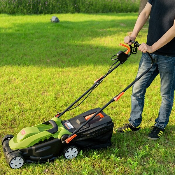 Costway 14 Inch 12Amp Lawn Mower w Folding Handle Electric Push