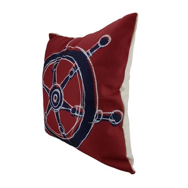 Shop Red Navy Blue Ship Wheel Nautical Indoor Outdoor Throw