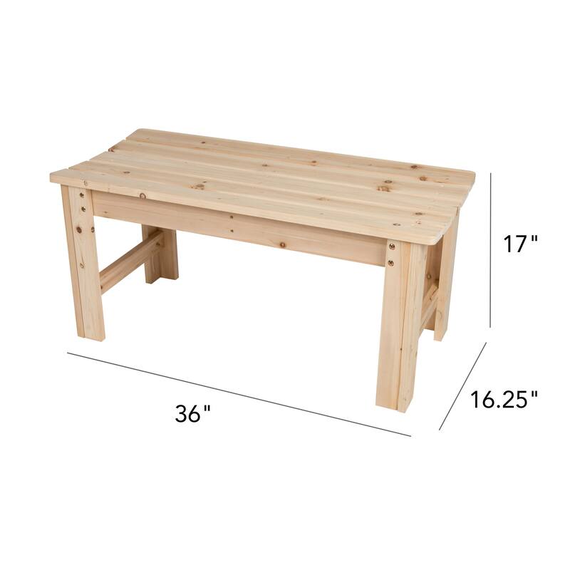 Sedona Solid Wood 36-Inch Backless Garden Bench