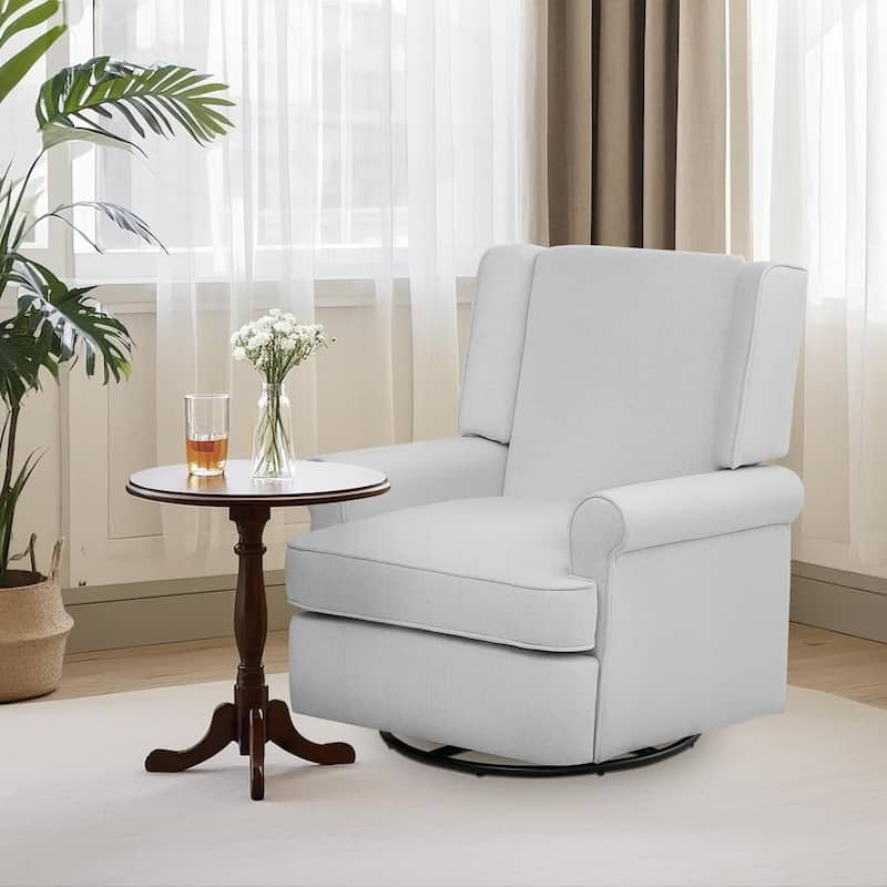 Swivel Rocking Chair for Living Room, Office, Garden - 1PC - Light Grey