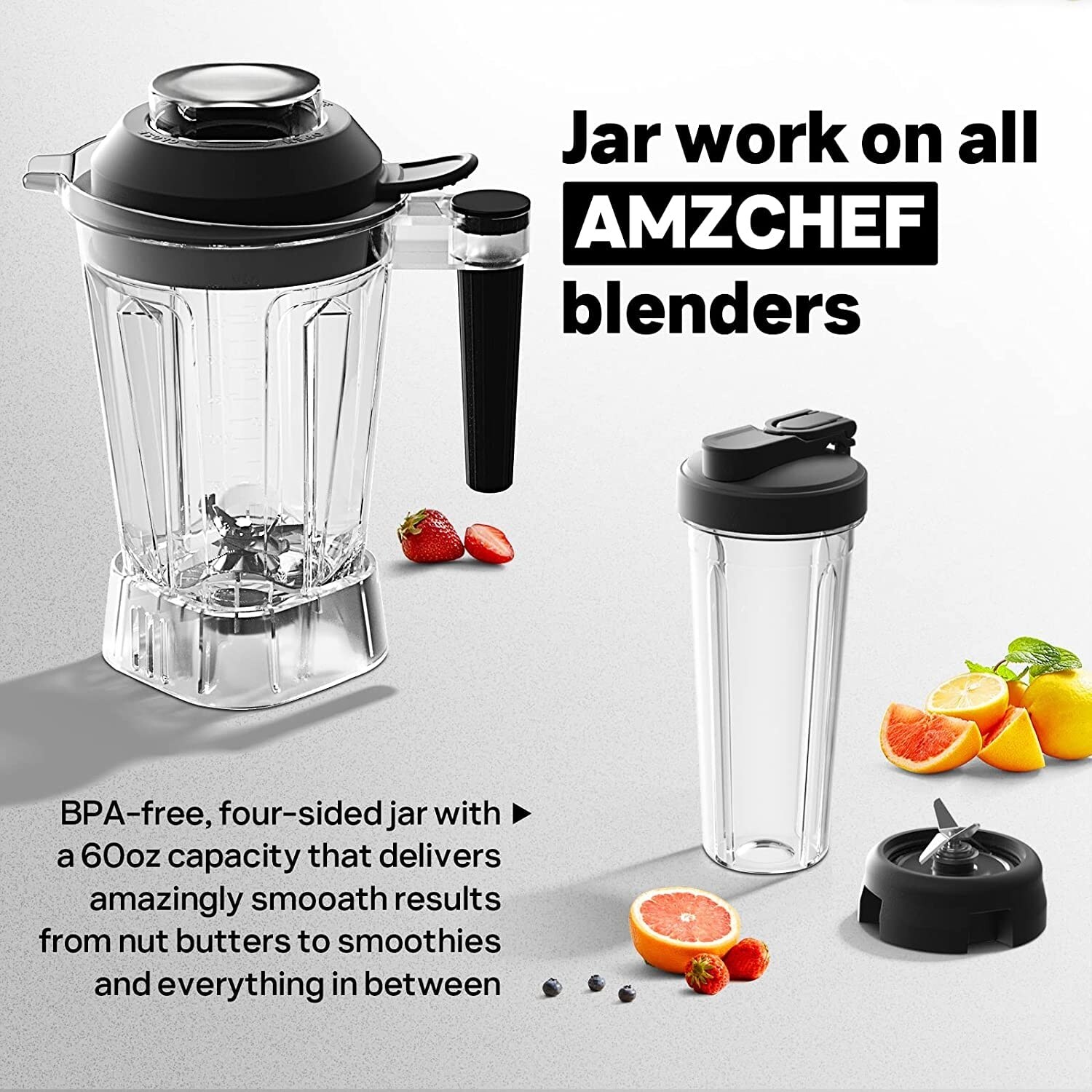 Kitchen Countertop Blender for Shakes Smoothies - 14 Functions with 40 Oz  Glass Jar