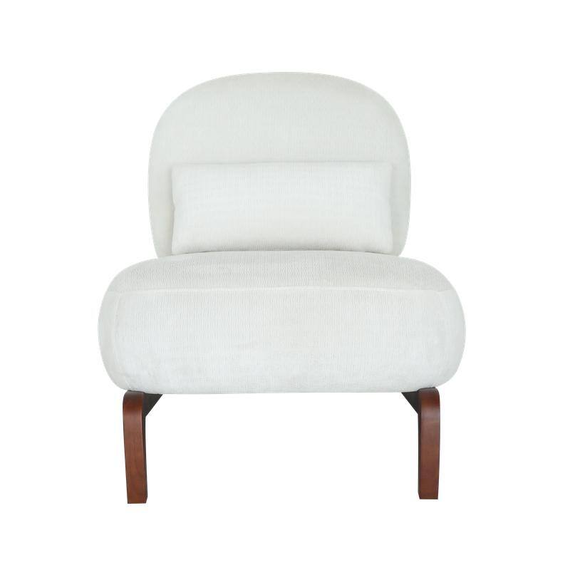 Elegant Velvet Armless Accent Chair - Modern Solid Wood Legs, Versatile Seating for Any Space