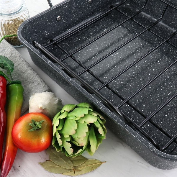 Kenmore 16.5 Inch Large Carbon Steel Roaster With Rack Bed Bath