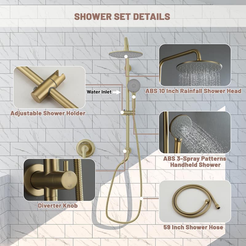 Dual Function Wall Mount Integrated Shower System with Control Valve Shower