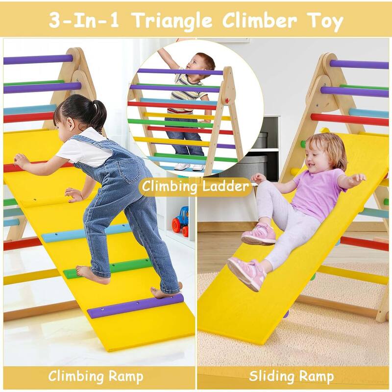 Foldable Climbing Toy Upgrade Anti-Rollover Kids Gym Playset - Multi-color