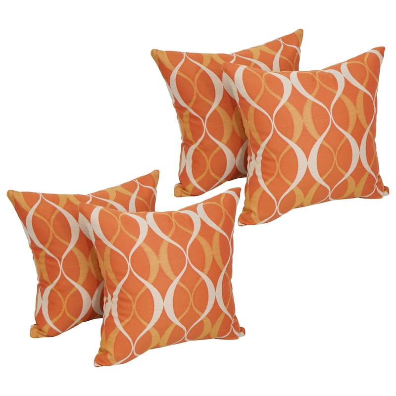 17-inch Square Premium Woven Outdoor Throw Pillows (Set of 1, 2, or 4) - Set of 4 - Duo Mango