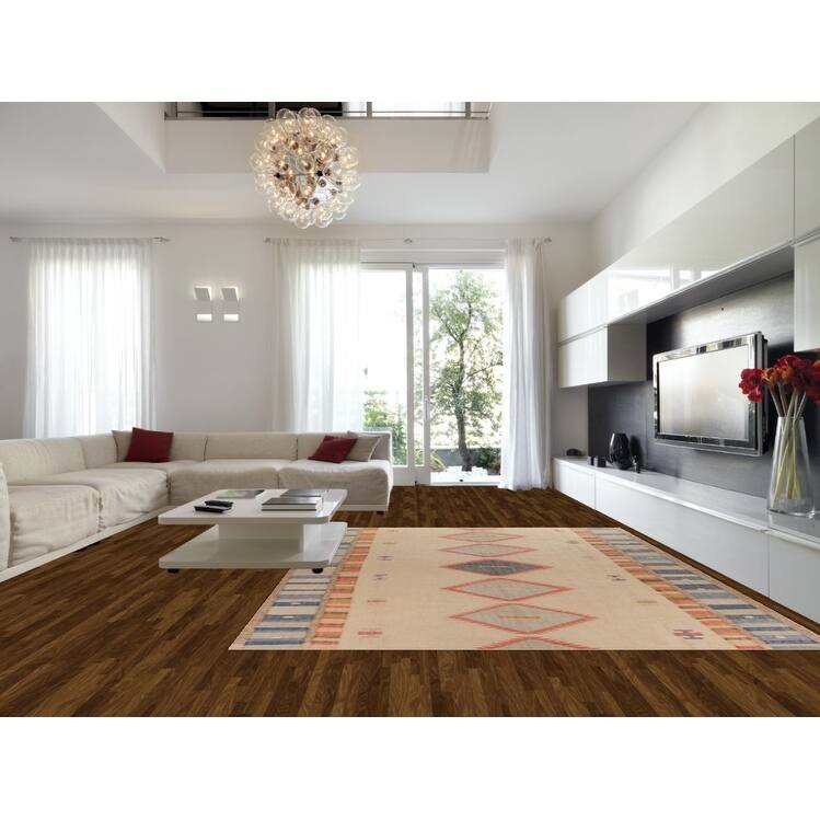 Hand Woven Oriental 100% Jute Carpet Southwestern Modern Beige & Ivories Kilim Area Rug - 13' 3'' X 10' 3''