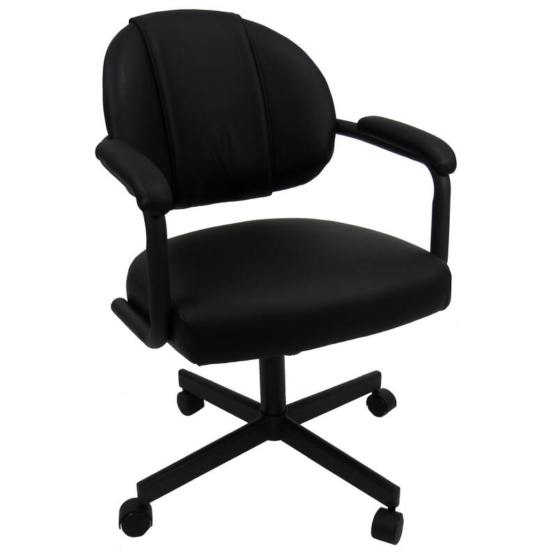 Swivel Tilt Kitchen Chair with Wheels M-70 Casters - N/A - Black - Black