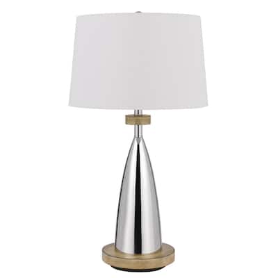 31" Modern Geometric Metal Table Lamp with USB Port and Empire Shade for Bedroom or Office Use - 31”H x 17”W x 17”D