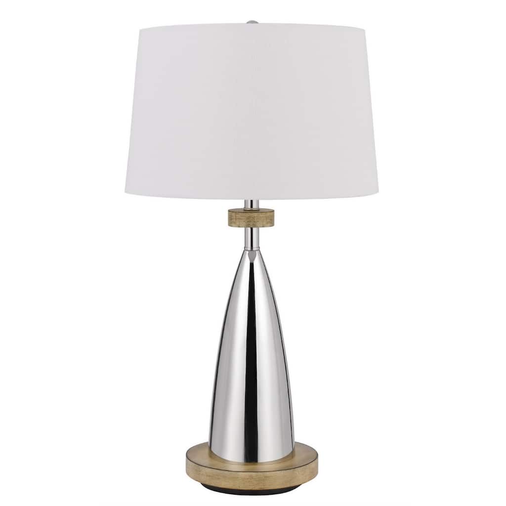 31" Modern Geometric Metal Table Lamp with USB Port and Empire Shade for Bedroom or Office Use - 31”H x 17”W x 17”D