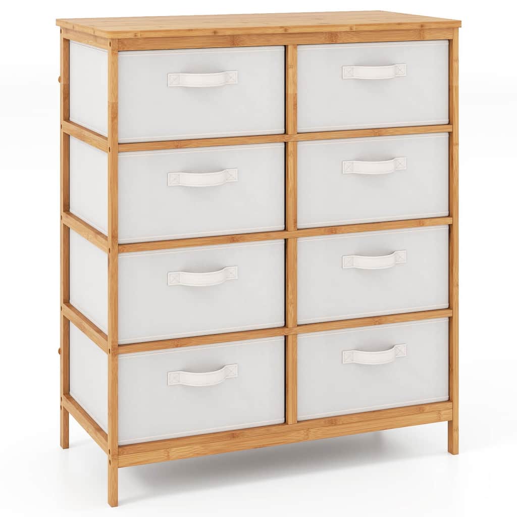 Coatway 8 Drawers Dresser with Removable Fabric Bins, Chest of Drawers
