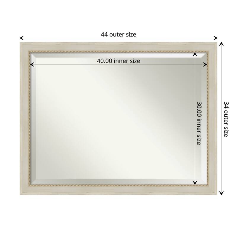 Beveled Wood Bathroom Wall Mirror - Parthenon Cream Frame - Parthenon Cream